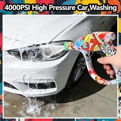 Pressure Washer Short Gun 4000 PSI High Pressure Power Washer Gun with M22-14mm Inlet and 1/4 Inch Quick Connector Heavy Duty Spray Gun for Foam Cannon Car Wash