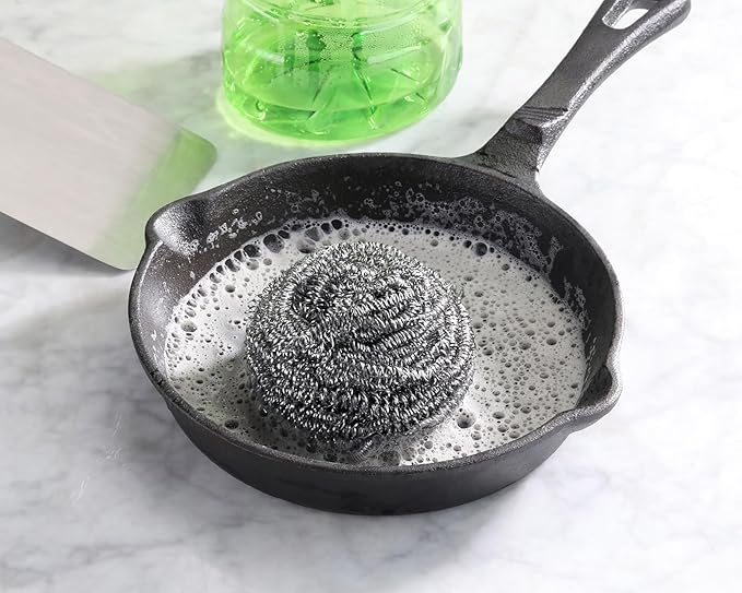 New Star Foodservice Extra Large (50 Grams) Stainless Steel Sponges Scrubbers, Set of 12