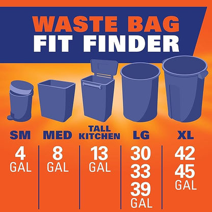 Hefty Ultra Strong 13 Gallon Trash Bags, Tall Kitchen Trash Bags 13 Gallon Size, Drawstring Closure, Continuous Odor Control, White, Lavender and Sweet Vanilla Scent, 110 Bags