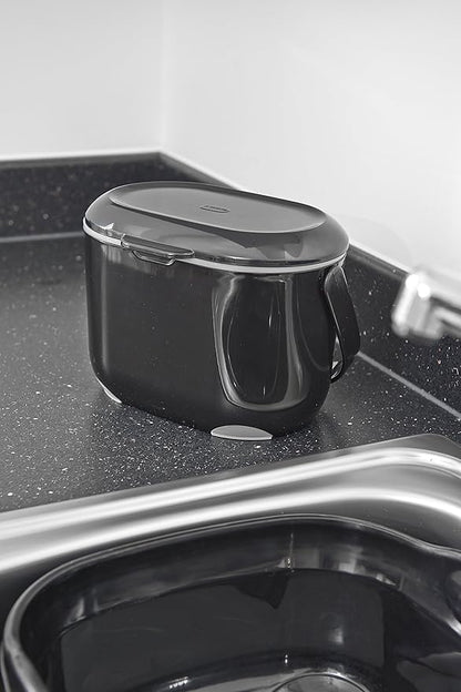 Addis 2.5 Litre Kitchen Compost Caddy, Black/Grey, 2.5L
