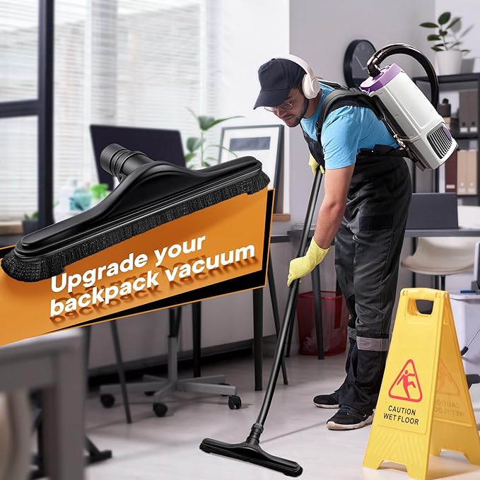 Replacement Floor Tool Compatible with ProTeam 101446 E-Z Glide Backpack Vacuum,Compatible with Hoover C2401, 14" Multi-Surface Brush for Commercial Cleaner(Nylon Brush Pro,Black)