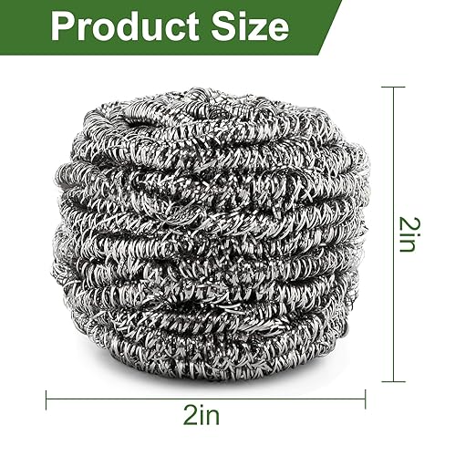 10 Pack Stainless Steel Scourers by for Dishes, Pots, Pans, and Ovens. Easy scouring for Tough Kitchen Cleaning