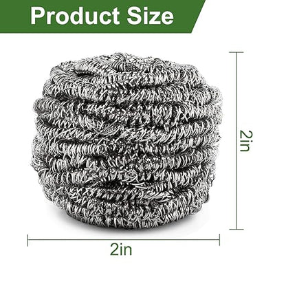16 Pack Stainless Steel Scourers by for Dishes, Pots, Pans, and Ovens. Easy scouring for Tough Kitchen Cleaning