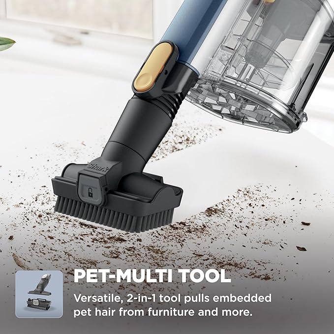 Shark® Cordless Pet, Cordless Lightweight Stick Vacuum Cleaner, Self Cleaning Brushroll, 40 Min Runtime, Removable Handheld, XL Dust Cup, Moonlight Blue, IY143H