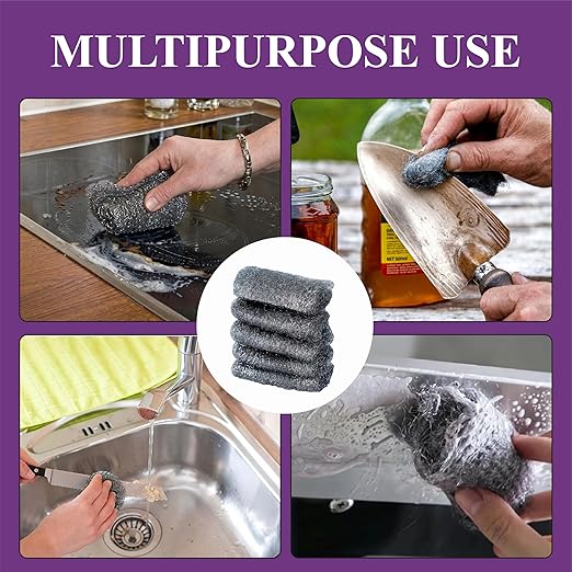 Steel Wool Grade # 2 - Medium Coarse Grade - 16 Pads Multi-use for Cleaning, Removing Wax, Marks, Dirt, Paint, Multi-Purpose (#2-16 Pads)