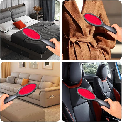 2-Sided Lint Remover Brush, Reusable Hair & Lint Cleaning Tool for Clothes, Carpet and Sheets, Black/Red