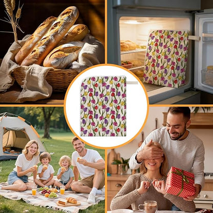 New Zipper Design Beeswax Bread Bags for Sourdough, Reusable Beeswax Bread Bags for Homemade Bread, Natural Bees wax Lining Bread Bag Keeps Bread Fresh and Moist, Extends Shelf Life (2-pack)