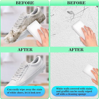 Magic Sponge Eraser, 50Pack Melamine Sponge Foam Bulk Sheets Cleaning Pads, Multi-Functional Household Cleaning Sponges for Dish, Kitchen, Stove, Bathtub, Sink, Furniture