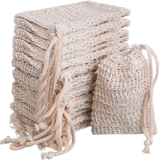 15 Pieces Soap Saver Bag Cotton Linen Exfoliating Soap Pouch for Foaming and Drying, Shower, Scrubber