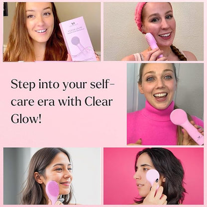 Facial Cleansing Brush - for Deep Cleansing, Gentle Exfoliating and Massaging - Waterproof and Rechargeable Face Cleanser Brush - Silicone Sonic Vibration Face Scrub Brush - Electric Face Washer