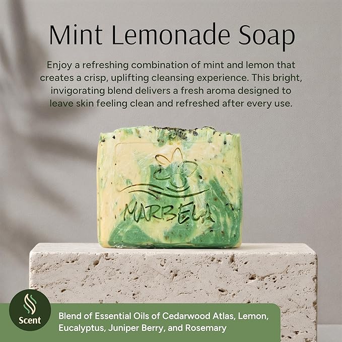 Marbela Cosmetics Handmade Soap - Mint Lemonade - Soap Bar 3.5 oz