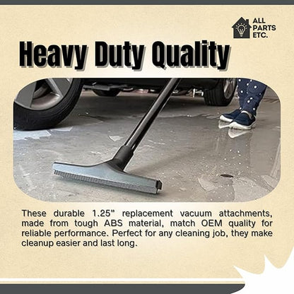 1.25” Squeegee Floor Tool for Wet/Dry Vacuums – Water Removal Attachment with 1 3/8” & 1.5” Adapters – Compatible with Shop Vac, Craftsman, Milwaukee, & Central Vacuums