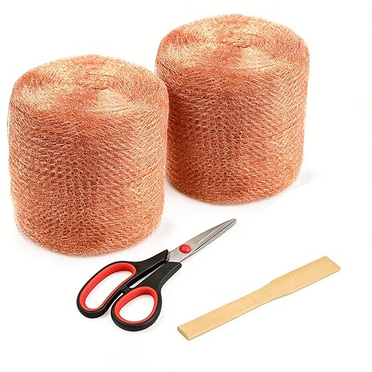 Copper Mesh Rodent Control, 5 in x 400 ft（2 Rolls of 200ft） Proof Wire Screen Roll for Mice Rat Rodent, Bat & Snail, DIY Blocker Weep Hole Filler & Wool Mouse Trap