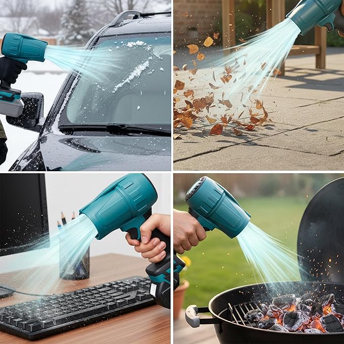 Fits Makita Turbo Jet Blower, 160MPS Brushless High-Speed Mini Jet Dry Fan Blower for Makita 18V Battery, Cordless Handheld Turbo Super Power Air Duster for Snow Leaf Cleaning Camping (Bare Tool)