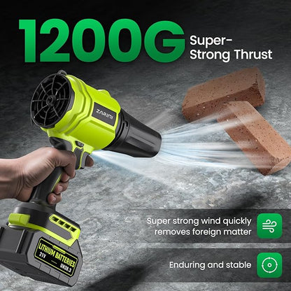 YUQUESEN Cordless Leaf Blower, 980,000 RPM Handheld Leaf Blower with 2 X 4.0Ah Batteries & Charger, Lightweight Leaf Blowers for Patio Cleaning, Lawn Care, Leaves, Dust - Light Green