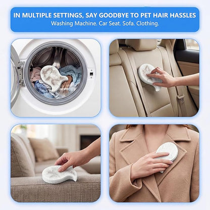 Pet Hair Remover for Laundry,Reusable Dog & Cat Hair Catcher for Washing Machine & Dryer,Effectively Removes Fur,Lint and Dander from Bedding,Clothes(8Pcs White)