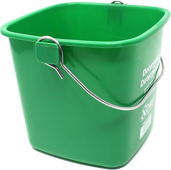 Small Green Detergent Bucket - 3 Quart Cleaning Pail - Set of 3 Square Containers