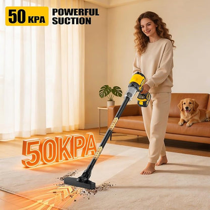 6-in-1 Cordless Vaccum Cleaner, 21V 8000MAH Car Vacuum Portable Cordless with 700W Brushless Motor, 50KPA High Power Suction & Blower for Home, Car, Pet Hair, Shop