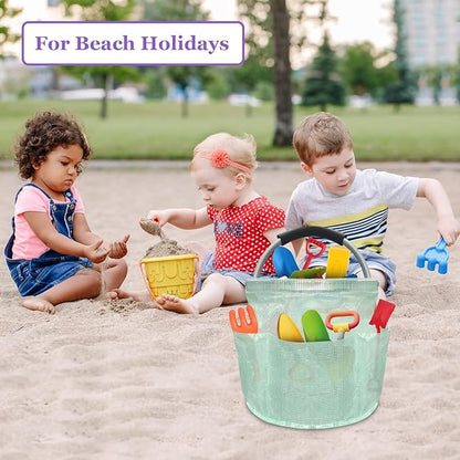 2Pack Portable Cleaning Caddy for Cleaning Supplies, 17L Household Tool Bucket Organizer for Men, Large Cleaning Basket in PVC Resin for Family, Garden, Transparent + Green