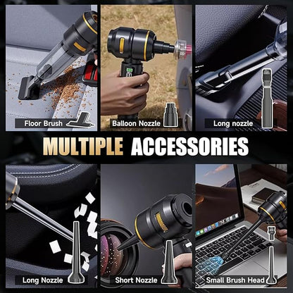 Handheld Vacuum Cordless, 17000PA High Power Car Vacuum Portable Cordless, Brushless Motor with Digital Display, Car Vacuum Cleaner for Office Desk Home Kitchen Car Pet Hair