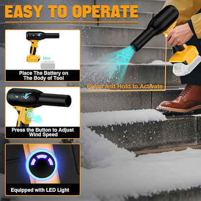 Jet Dry Blower 500W Compressed Air Duster, 400G Wind Speed, 3 Gear Adjustable, Compatible with Dewalt 20V Battery, Cordless Mini Jet Fan for Car Dry, Keyboard & Electronics Cleaning