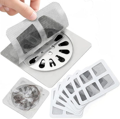 60 Pack Disposable Shower Drain Hair Catcher, 4" X 4" Disposable Drain Hair Catcher, Floor Drain Filter Stickers, Square Shower Drain Mesh Sticker, Bathroom, Laundry, Bathtub, Kitchen, Sink