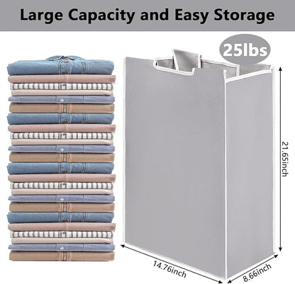 Bonuci 3 Pcs Laundry Sorter Replacement Bags Hamper Cart Removable Replacement Laundry Storage Organizer Bag Hamper Liner, No Hooks 14.76 x 8.66 x 21.65 Inch (Gray)
