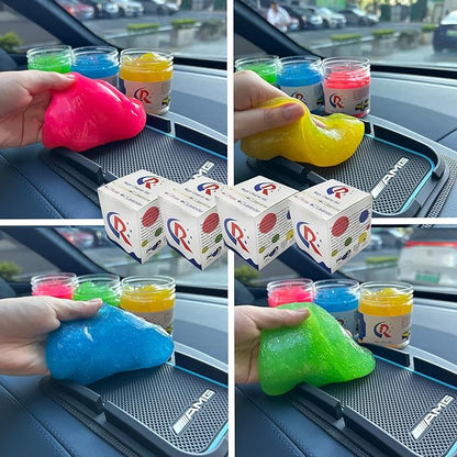 12-Pack Car Cleaning Gels Car Interior Cleaner Putty Slime Auto Detailing Tools Universal Dust Removal Cleaning Kit for Car Accessories Vents 3C Office Four Scented