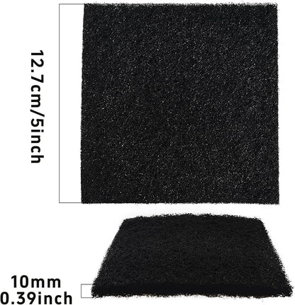 6PCS 5” Square Compost Bin Charcoal Filters, 0.4” Thick Activated Carbon Filters for Kitchen Countertop Compost Pail, Home Bucket Filter Replacements