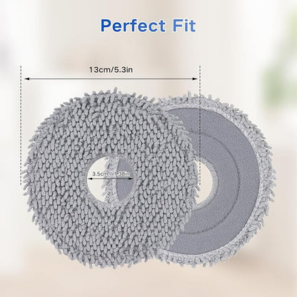 VIEWALL 8 Pack Mop Cloths for Roborock Qrevo QV 35A/35S/S5V/Q Revo S/Pro/Master/Plus/Curv/S5X/Edge/S5A/QX Revo/Saros 10R/20 Series Vacuum Cleaner, Microfiber Washable Mop Pad Replacement Accessories