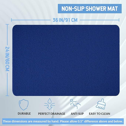 Hargiis Non-Slip Bathtub Mat, Anti Slip Shower Mat, Fast Drying Bathtub Mats, Foot Scrubber Mat, Anti Slip Mat for Tub, Floor, Bathroom, Kitchen, Home, Hotel (Navy Blue 36"×24")