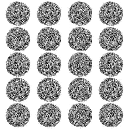 20 Pcs Steel Wool Dishing Scrubber, Steel Wool Scrubber, Kitchen Cleaning Ball, Easy to Scoure Tough Kitchen Greasy Dirt for Cleaning Dishes, Pots, Pans and Ovens