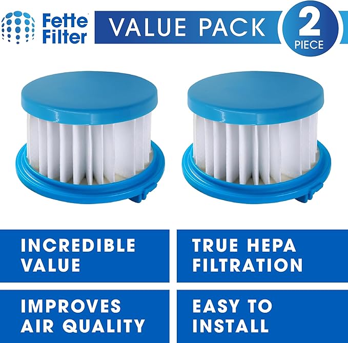 Fette Filter - A32F02 HEPA Filter Compatible with Ryobi ONE+ 18V Cordless Wet/Dry Hand Vacuum PCL702 PCL702B PCL702K. Compare to Part #A32F02. Pack of 2