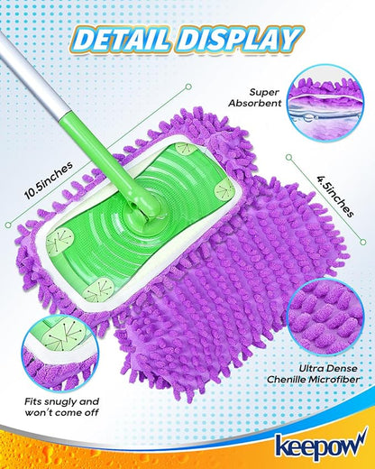 Mop Slippers Shoes 8 Pairs Microfiber Cleaning Slippers for Floor Cleaning Soft Washable Mopping Shoes Covers Reusable Mop Socks for Women Men Multi-Use Mopping Slippers for Home Floors Windows Car
