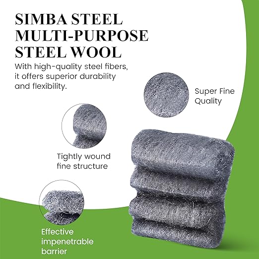 Steel Wool Grade # 0 - Fine Grade - 16 Pads Multi-use for Cleaning, Scouring, Kitchen, Bathroom, Multi-Purpose (#0-16 Pads)