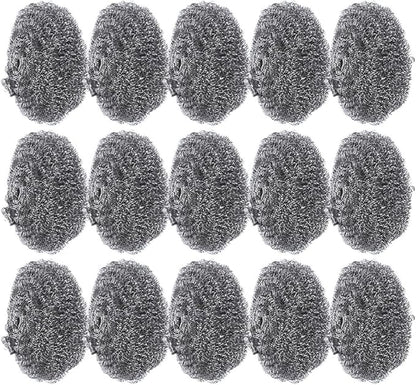 15pcs Stainless Steel Scrubber Pot Cleaning Balls Set, Metal Dish Brush Scrubbers for Kitchen Supplies, Sturdy Home Pot Washing Tool for Grill and Pan Cleaning