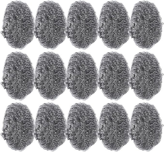 15pcs Stainless Steel Scrubber Pot Cleaning Balls Set, Metal Dish Brush Scrubbers for Kitchen Supplies, Sturdy Home Pot Washing Tool for Grill and Pan Cleaning