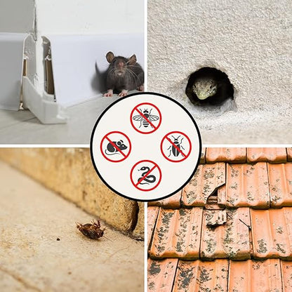 Copper Mesh Rodent Control Kit 1 Pack Rustproof Mesh Roll and 0000 Steel Wool Mouse Hole Filler with Gloves, Scissors for House Garden Home Garage(5in X 9.8ft)