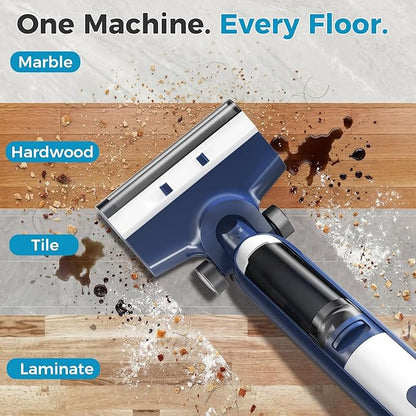 Wet Dry Vacuum Cleaner, Cordless Floor Washer, Vacuum and Mop All in One with Auto Self-Cleaning, Dual Water Tank & Tangle-Free Brush Design, Dual-Edge Cleaning, Up to 35-Minute Runtime