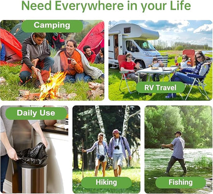 108 Portable Toilet Bags, TALTBREX 8 Gallon Biodegradable Camping Toilet Bags for Portable Potty, Thickened Compostable Trash Bags Toilet Waste Poop Bags for 5 Gallon Bucket Toilet Liner Travel Car