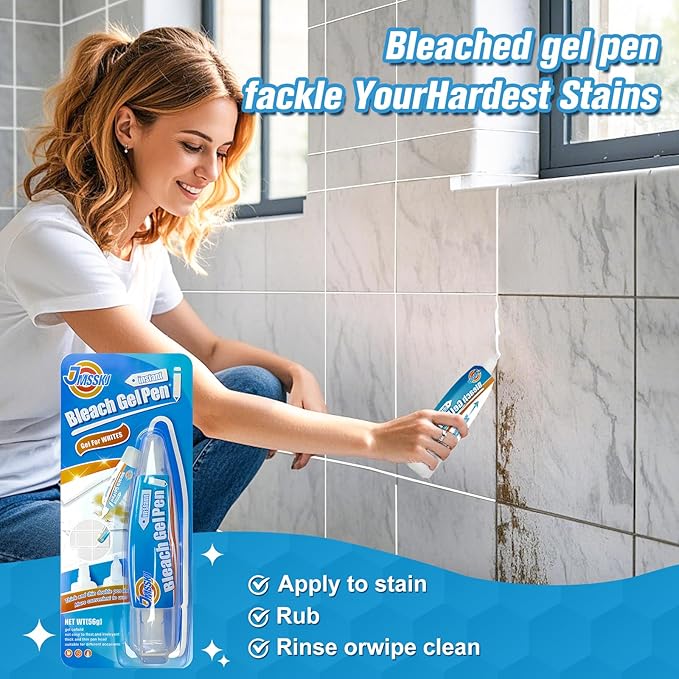 Bleach Pen For Clothing, Bleach Pen, Stain Remover Pen, bleach Gel pen, Clothing Bleached DIY Design, Travel, Instantly Remove Stains, Pearl White (1.76 Fl Oz, Lemon)