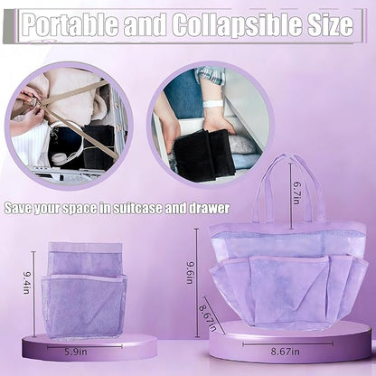 Attmu 2 Pack Mesh Shower Caddy Portable, Quick Dry Hanging Shower Tote Bag for College Dorm Room Essentials, Large Capacity Caddy Dorm for Bathroom Gym Swimming