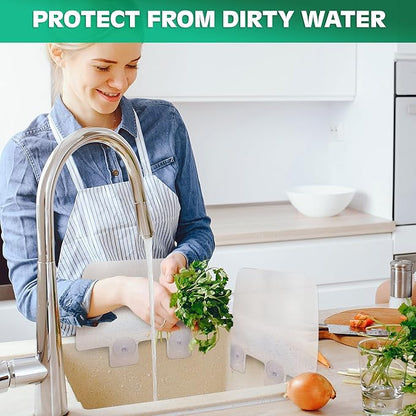 3 Pcs Sink Splash Guard Suction Cup - 9.7x11" Splash Guard Sink Splatter Screen Set, Long-Lasting and Easy to Clean Dishwashing Accessories for Kitchen, Durable, Lightweight, and Easy to Use