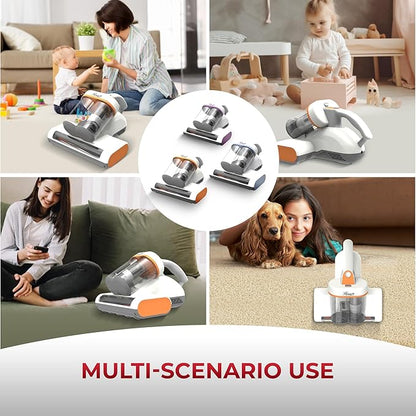 Rosewill Mattress Vacuum Cleaner: UV-C Light & High Heating Tech, 350W 13Kpa Strong Suction, Deep Cleaning Bed Handheld Vacuums for Sofa/Bed/Pet Hair, Corded - Sky Blue