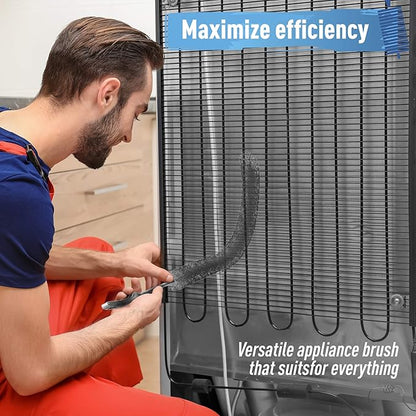 KONEX 30 Inch Long Dryer Lint Brush Vent Cleaner | Heavy-Duty Flexible Radiator Brush | Dryer Vent Trap | Bendable for Your Appliance Care Home Essentials (Pack of 2)