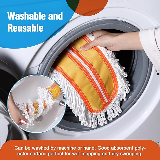 36" Microfiber Mop Pads 2 Pieces Just Fit CLEANHOME Industrial Dust Mop: B08R3F1ZZM,Yellow