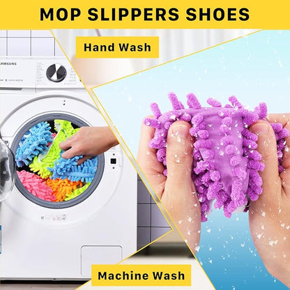 20PCS Mop Socks for Floor Cleaning, Washable Reusable Mop Shoes, Microfiber Shoes Cover Cleaning Slippers, Multi Function Soft Dusting Slippers for Women Men House Office Bathroom Kitchen