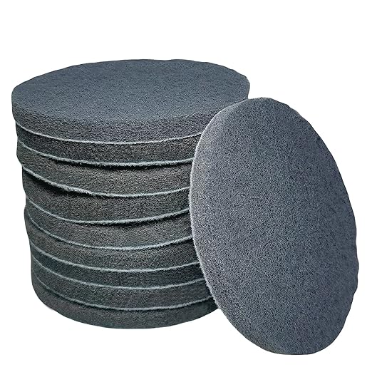 Tonmp 10 Pack 5 Inch 800 Grits Multipurpose Scrubber Scouring Pads Hoop and Loop Flocking Scuff Pads -Scuff Pads Conditioning Discs Polishing Pad for Furniture Automotive Cleaning, Rust Removal