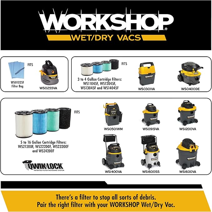 WORKSHOP Wet/Dry Vacs Shop Vacuum Accessories WS12508A Extension Wand Attachment for Wet Dry Vacuum Cleaners, Fits 1-1/4-inch Extension Wands and Hoses