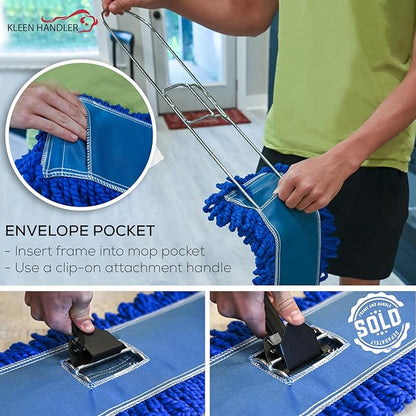Kleen Handler 24 inch Microfiber Dust Mop | Medium Washable Commercial Mop Head Replacement, Pack of 12